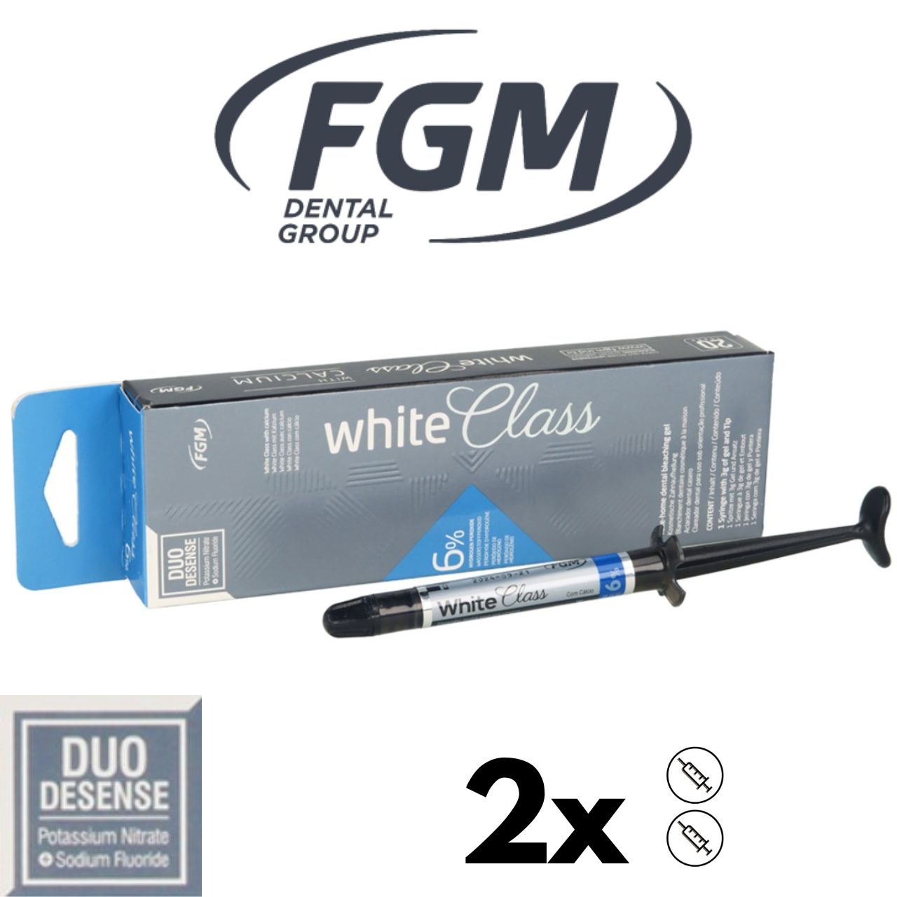 White Class 6% HP FGM whitening gel 3ml x2